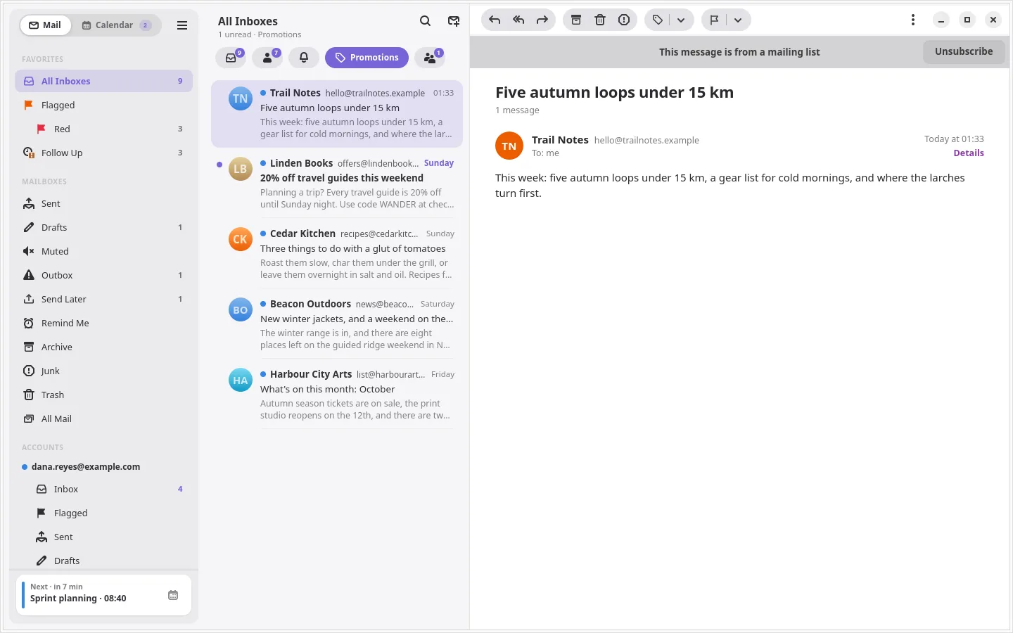 The inbox narrowed to the Promotions category.